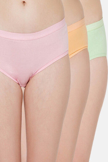 Buy Lady Lyka Medium Rise Full Coverage Hipster Panty (Pack of 3) - Multicolor